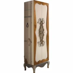 Casa Padrino Luxus Barock Schmuckschrank Creme / Bunt H. 170 cm - Barockstil Möbel