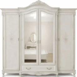 Casa Padrino Luxus Barock Schlafzimmer Schrank Hellgrau 248,5 cm - Barock Schlafzimmer Möbel