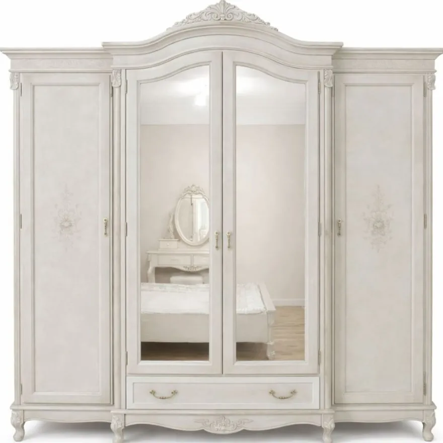 Casa Padrino Luxus Barock Schlafzimmer Schrank Hellgrau 248,5 cm - Barock Schlafzimmer Möbel