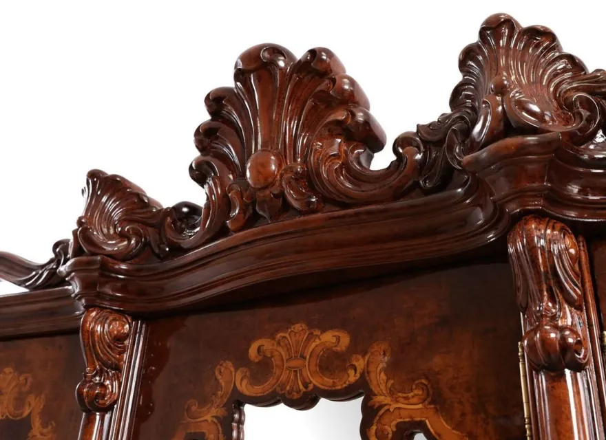 Casa Padrino Luxus Barock Schlafzimmer Schrank mit 5 Türen Braun 305 cm - Barock Möbel