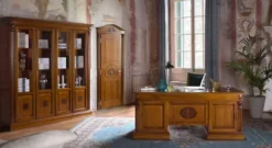 Casa Padrino Luxus Barock Schreibtisch Braun - Massivholz Bürotisch - Italienische Luxus Büro Einrichtung - Luxus Büro Möbel - Luxus Qualität - Made in Italy