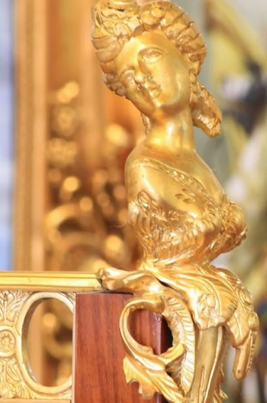 Casa Padrino Luxus Barock Schreibtisch Braun / Gold 160 x 80 x H. 140 cm - Barock Büromöbel