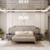 Casa Padrino Luxus Barock Schlafzimmer Schrank Dunkelbraun / Grau / Gold