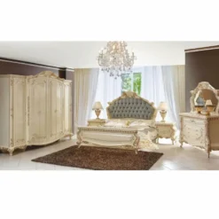 Casa Padrino Luxus Barock Schlafzimmer Schrank Creme / Gold 290 cm - Barock Schlafzimmer Möbel