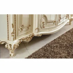 Casa Padrino Luxus Barock Schlafzimmer Schrank Creme / Gold 290 cm - Barock Schlafzimmer Möbel