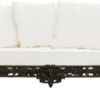 Casa Padrino Luxus Barock Schmiedeeisen Möbel Set Dunkelbraun / Weiß - 1 Luxus Sofa & 2 Luxus Sessel & 1 Luxus Couchtisch - Wohnzimmer Möbel - Garten Möbel - Hotel Möbel - Luxus Barock Möbel
