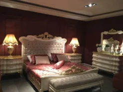 Casa Padrino Luxus Barock Schlafzimmer Kommode mit Spiegel Weiß / Gold - Barock Schlafzimmer Möbel