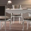 Casa Padrino Luxus Barock Sekretär mit 3 Schubladen Weiß / Silber - Handgefertigter Schreibtisch im Barockstil - Barock Büro Möbel - Luxus Möbel im Barockstil - Luxus Qualität - Made in Italy