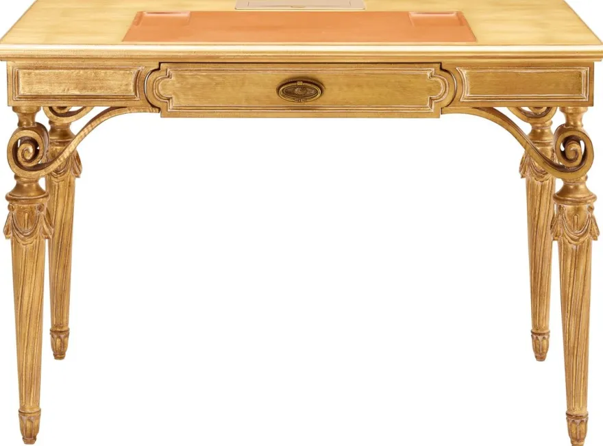 Casa Padrino Luxus Barock Sekretär Gold 113 cm - Barock Büro Möbel - Made in Italy
