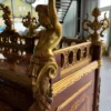 Casa Padrino Luxus Barock Sekretär Braun Intarsien / Gold - Prunkvoller Schreibtisch im Barockstil - Barock Büro Möbel - Möbel im Barockstil - Barock Büro Einrichtung - Edel & Prunkvoll