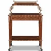 Casa Padrino Luxus Barock Servierwagen Braun / Messing / Silber - Barockstil Teewagen