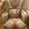 Casa Padrino Luxus Barock Sessel Grün / Mehrfarbig / Creme / Braun - Prunkvoller Wohnzimmer Sessel mit elegantem Muster - Luxus Wohnzimmer Möbel im Barockstil - Barock Möbel - Edel & Prunkvoll