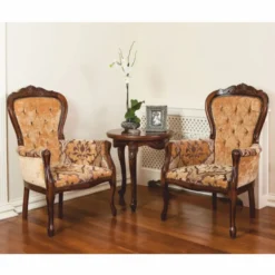 Casa Padrino Luxus Barock Sessel Beige / Dunkelbraun - Barockstil Möbel