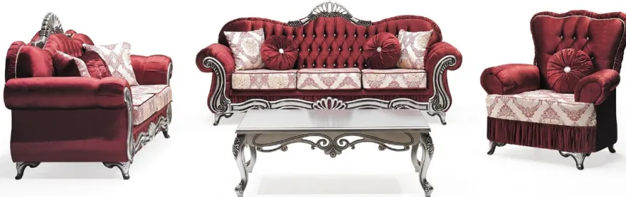 Casa Padrino Luxus Barock Sessel Bordeauxrot / Creme / Silber - Wohnzimmer Sessel mit Muster und Glitzersteinen - Barockstil Wohnzimmer Möbel - Luxus Möbel im Barockstil - Barock Einrichtung