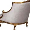 Casa Padrino Luxus Barock Sessel Silber / Gold - Prunkvoller Wohnzimmer Sessel im Barockstil - Barock Wohnzimmer Möbel - Edel & Prunkvoll