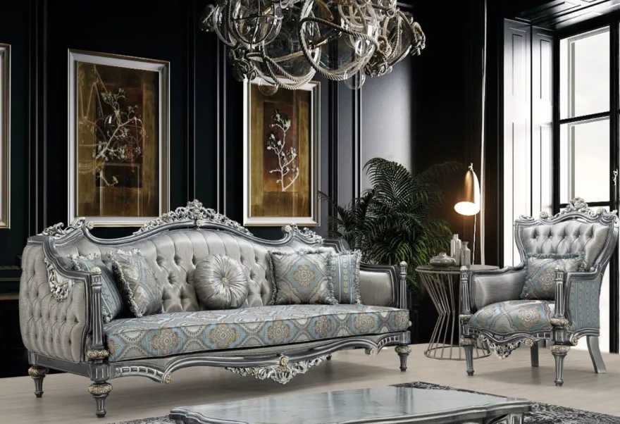 Casa Padrino Luxus Barock Sessel Silber / Türkis / Gold 83 x 80 x H. 120 cm - Prunkvoller Massivholz Wohnzimmer Sessel mit elegantem Muster und dekorativem Kissen - Barock Wohnzimmer Möbel