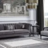 Casa Padrino Luxus Barock Sessel Grau / Schwarz - Prunkvoller Wohnzimmer Sessel - Barockstil Wohnzimmer Möbel - Luxus Möbel im Barockstil - Barock Einrichtung - Edel & Prunkvoll