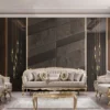 Casa Padrino Luxus Barock Sessel Silber / Gold - Prunkvoller Wohnzimmer Sessel mit elegantem Muster - Luxus Wohnzimmer Möbel im Barockstil - Barock Möbel - Barock Einrichtung