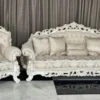 Casa Padrino Luxus Barock Sessel Creme / Weiß / Gold - Prunkvoller Wohnzimmer Sessel - Barockstil Wohnzimmer Möbel - Luxus Möbel im Barockstil - Barock Einrichtung - Wohnzimmer Einrichtung