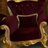 Casa Padrino Luxus Barock Sessel Bordeauxrot / Gold - Wohnzimmer Sessel mit Glitzersteinen - Barockstil Wohnzimmer Möbel - Luxus Möbel im Barockstil - Barock Einrichtung - Wohnzimmer Einrichtung