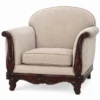 Casa Padrino Luxus Barock Sessel Beige / Dunkelbraun - Barock Wohnzimmer Möbel