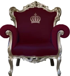 Casa Padrino Luxus Barock Sessel Pompöös von Harald Glööckler, Weinrot / Gold, Breite 95 cm, Tiefe 80 cm, Höhe 105 cm