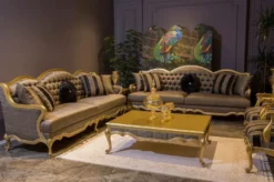 Casa Padrino Luxus Barock Sessel Grau / Schwarz / Gold 73 x 73 x H. 110 cm - Edler Massivholz Wohnzimmer Sessel im Barockstil - Barock Wohnzimmer Möbel