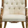 Casa Padrino Luxus Barock Sessel Creme / Braun - Prunkvoller Wohnzimmer Sessel - Barockstil Wohnzimmer Möbel - Luxus Möbel im Barockstil - Barock Einrichtung - Wohnzimmer Einrichtung
