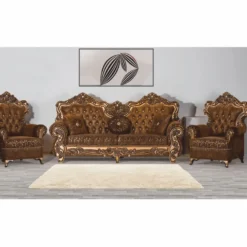Casa Padrino Luxus Barock Sessel mit Glitzersteinen Braun / Gold - Barockstil Möbel
