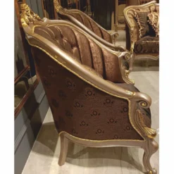 Casa Padrino Luxus Barock Sessel Schwarz / Grau / Gold H. 107 cm - Barock Möbel