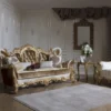 Casa Padrino Luxus Barock Sessel Weiß / Gold 100 x 80 x H. 124 cm - Wohnzimmer Sessel mit elegantem Muster und dekorativem Kissen - Barock Möbel - Edel & Prunkvoll