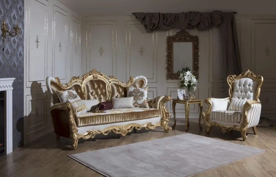Casa Padrino Luxus Barock Sessel Weiß / Gold 100 x 80 x H. 124 cm - Wohnzimmer Sessel mit elegantem Muster und dekorativem Kissen - Barock Möbel - Edel & Prunkvoll