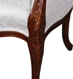 Casa Padrino Luxus Barock Sessel mit elegantem Muster Silber / Dunkelbraun - Prunkvoller Wohnzimmer Sessel im Barockstil - Barock Wohnzimmer Möbel - Edel & Prunkvoll