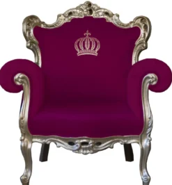 Casa Padrino Luxus Barock Sessel Pompöös von Harald Glööckler in Pink / Gold - 95 x 80 x 105 cm