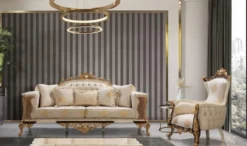 Casa Padrino Luxus Barock Sessel Weiß / Beige / Creme / Schwarz / Gold - Prunkvoller Wohnzimmer Sessel mit elegantem Muster - Luxus Wohnzimmer Möbel im Barockstil - Barock Möbel - Barock Einrichtung