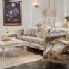 Casa Padrino Luxus Barock Sessel Orange / Dunkelbraun / Bronze - Prunkvoller Wohnzimmer Sessel im Barockstil - Barock Wohnzimmer Möbel - Edel & Prunkvoll