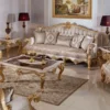 Casa Padrino Luxus Barock Sessel Silber / Braun / Gold 112 cm