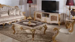 Casa Padrino Luxus Barock Sessel Silber / Braun / Gold 112 cm