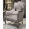 Casa Padrino Luxus Barock Sessel mit Kissen Silber H. 113 cm - Barockstil Wohnzimmer Möbel