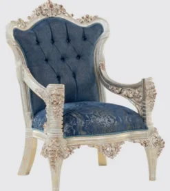 Casa Padrino Luxus Barock Sessel Blau / Creme / Kupfer / Gold 75 x 75 x H. 116 cm - Prunkvoller Wohnzimmer Sessel mit elegantem Muster - Barock Möbel
