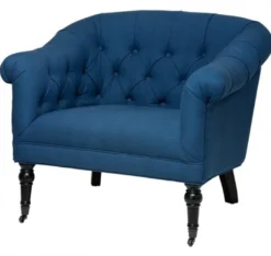 Casa Padrino Luxus Barock Sessel Paris Blau, edler Bezugsstoff, 91 x 83,5 x 76 cm