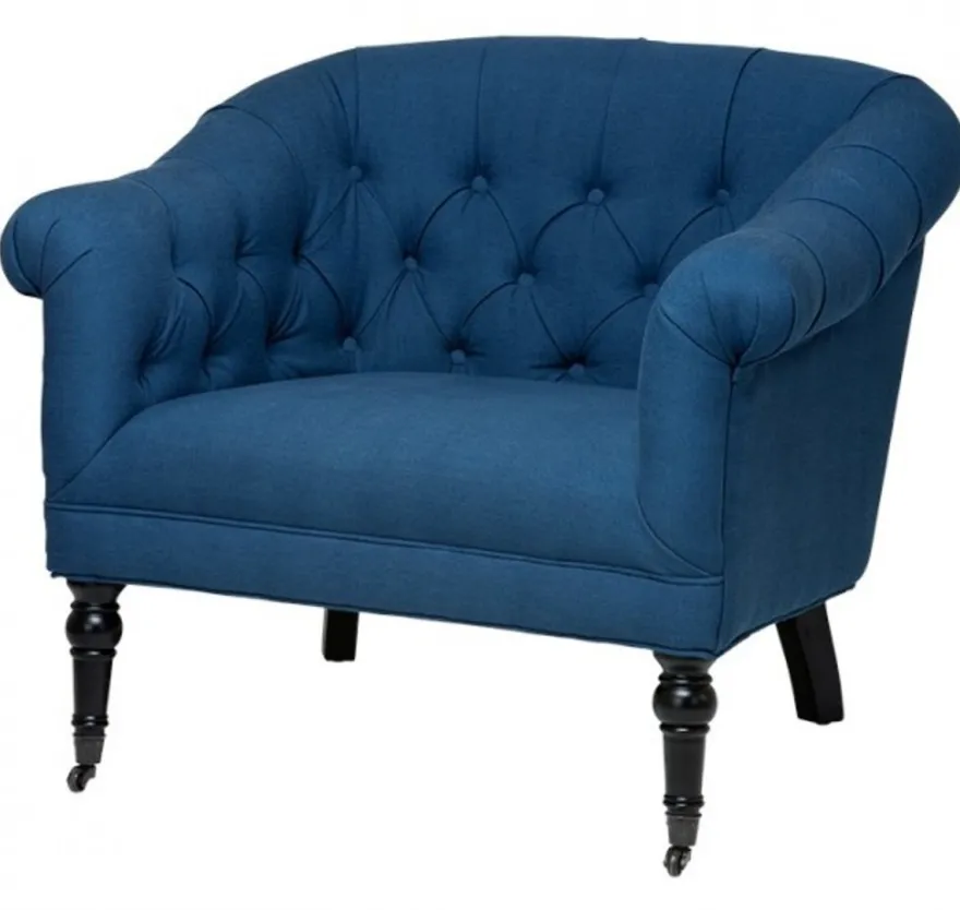 Casa Padrino Luxus Barock Sessel Paris Blau, edler Bezugsstoff, 91 x 83,5 x 76 cm