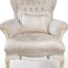 Casa Padrino Luxus Barock Sessel Hellrosa / Weiß / Gold 83 x 96 x H. 102 cm - Wohnzimmer Sessel mit dekorativem Kissen - Barockstil Möbel