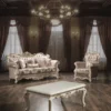 Casa Padrino Luxus Barock Sessel mit Glitzersteinen und dekorativem Kissen Rosa / Weiß / Gold 106 x 90 x H. 110 cm - Wohnzimmer Möbel im Barockstil
