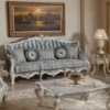 Casa Padrino Luxus Barock Sessel Grün / Beige / Weiß / Silber - Prunkvoller Wohnzimmer Sessel mit elegantem Muster - Barock Möbel - Luxus Wohnzimmer Möbel im Barockstil - Edel & Prunkvoll