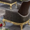 Casa Padrino Luxus Barock Sessel Grau / Dunkelbraun / Gold - Prunkvoller Wohnzimmer Sessel - Barockstil Wohnzimmer Möbel - Luxus Möbel im Barockstil - Barock Einrichtung - Edel & Prunkvoll