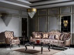 Casa Padrino Luxus Barock Sessel Gold / Lila - Prunkvoller Wohnzimmer Sessel mit Muster und dekorativem Kissen - Barock Wohnzimmer Möbel
