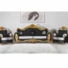 Casa Padrino Luxus Barock Sessel mit Glitzersteinen Schwarz / Silber / Gold - Barockstil Möbel