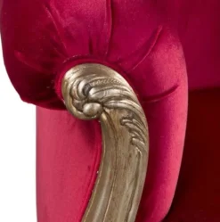 Casa Padrino Luxus Barock Sessel Rot / Antik Gold - Prunkvoller Antik Stil Wohnzimmer Sessel - Barock Wohnzimmer Möbel - Edel & Prunkvoll
