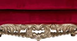Casa Padrino Luxus Barock Sessel Rot / Antik Gold - Prunkvoller Antik Stil Wohnzimmer Sessel - Barock Wohnzimmer Möbel - Edel & Prunkvoll